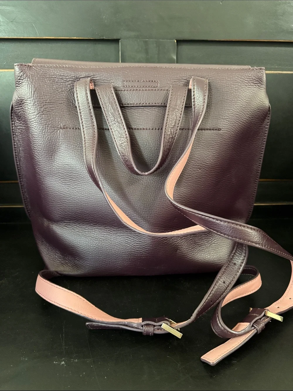 kate spade Plum and Blush Leather Tassel Backpack